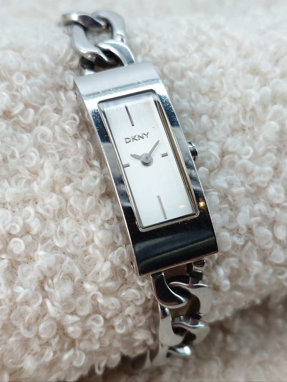 DKNY Ladies Watch Bracelet NY-3324 Y2K Mini Watch Rectangular Steel Swiss 13mm